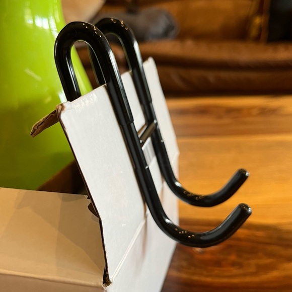 NIB 4 Black Rubber Coated StainlessSteel Glass Shower Narrow Hooks - Picture 11 of 15